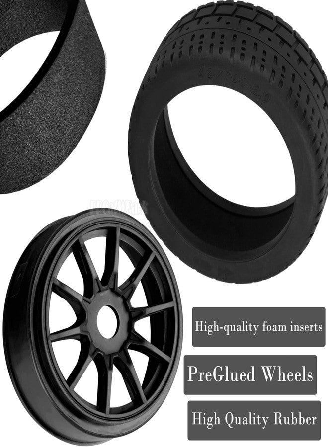 عجلات BRCatWPark RC للطرق السريعة، مناسبة لسيارات التحكم عن بعد Typhon 6s BLX بمقياس 1/8، وInfraction 6S BLX/Limitless بمقياس 1/7، وسيارات التحكم عن بعد المخصصة للانجراف والطرق الوعرة، وسيارات الرالي والشاحنات، 4 قطع من إطارات الطرق السريعة المطاطية عالية السرعة، لون أسود - Image 4
